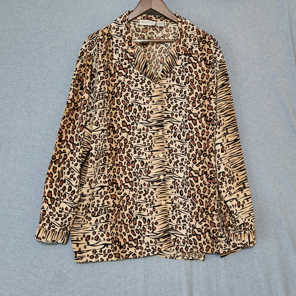 Apparenza Leopard Print Blouse - Brown and Black